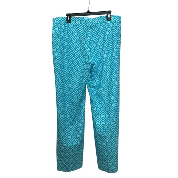 Jude Connally Trixie Jude Cloth Knit Trellis Trio Aqua Print Wide Let Pants XXL - Picture 3 of 6